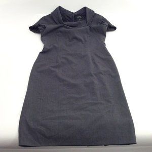 Tahari Arthur S. Levine Essentials Grey Button Neck Professional Dress